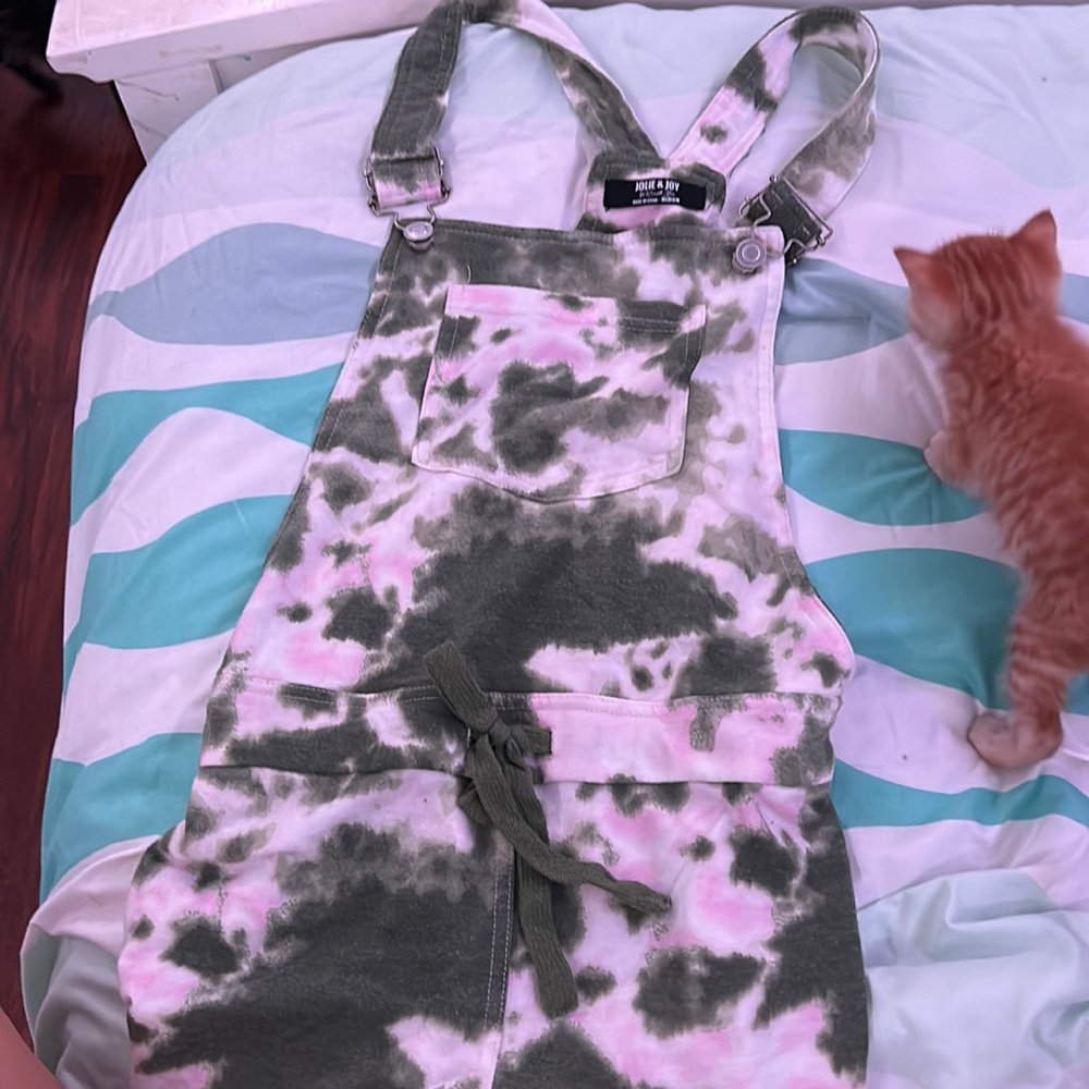 Pink and green overalls